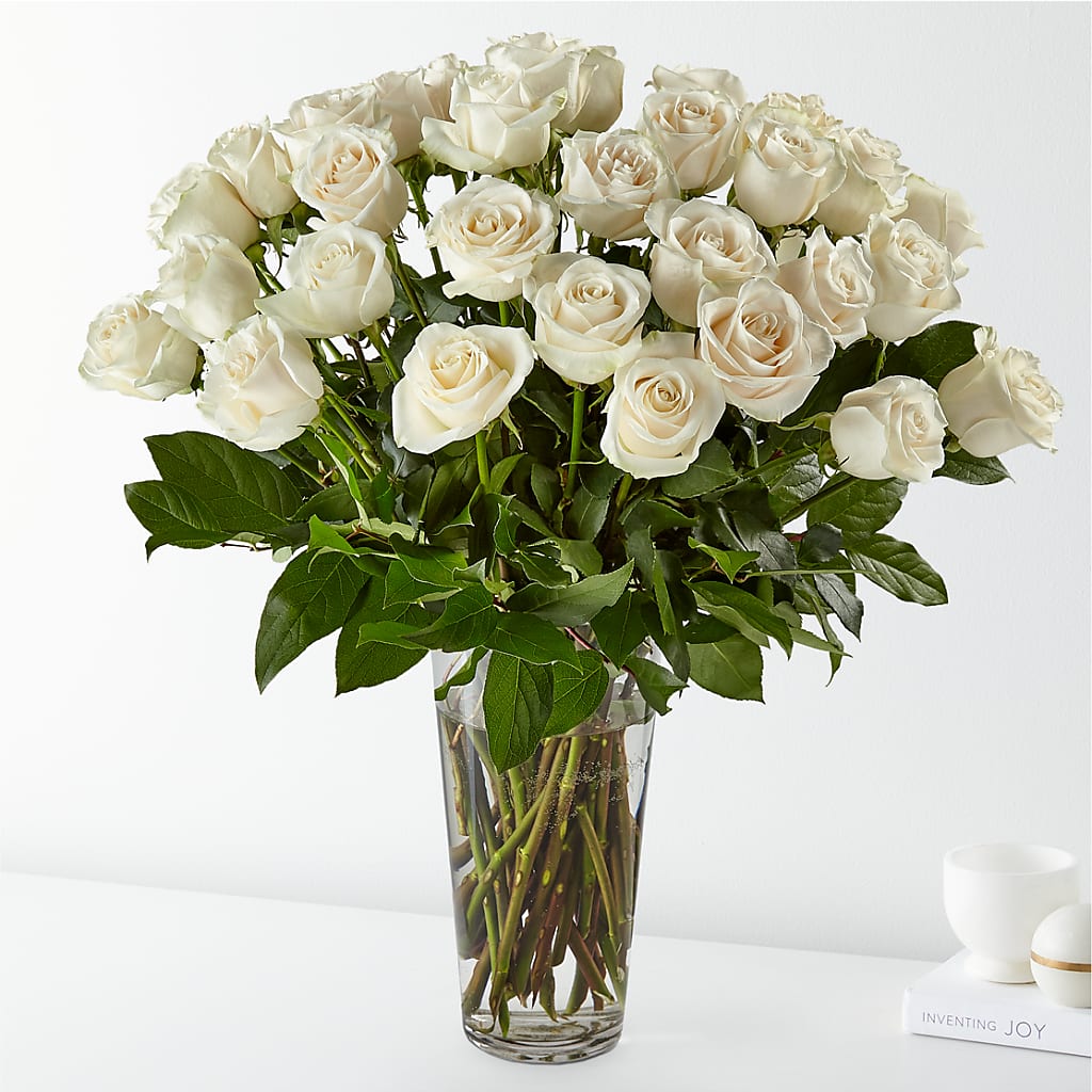 Long Stem White Rose Bouquet – CRALL'S MONONGAHELA FLORAL & GIFT, Monongahela PA