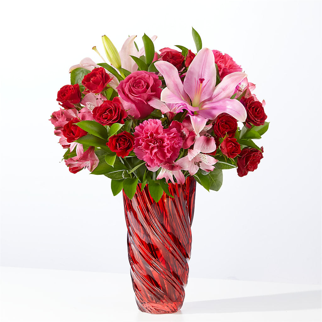 In Love Bouquet with Luxe Swirl Vase – CRALL'S MONONGAHELA FLORAL & GIFT, Monongahela PA