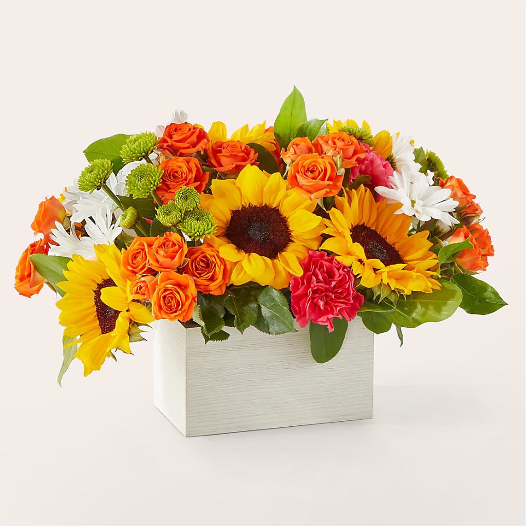 Sun-drenched Blooms Box Bouquet – CRALL'S MONONGAHELA FLORAL & GIFT, Monongahela PA