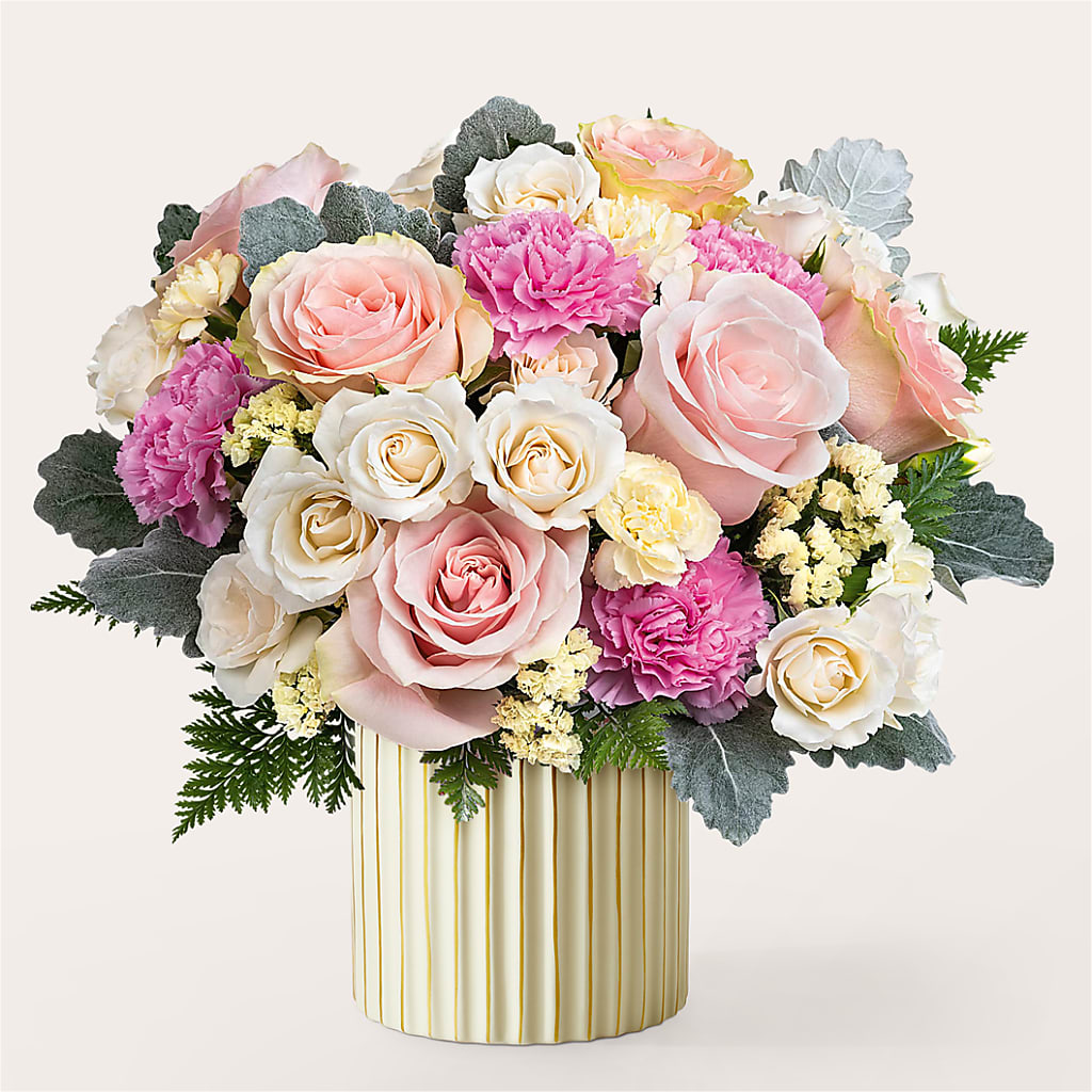 Blissful Moments Bouquet with Ivory Vase – CRALL'S MONONGAHELA FLORAL & GIFT, Monongahela PA