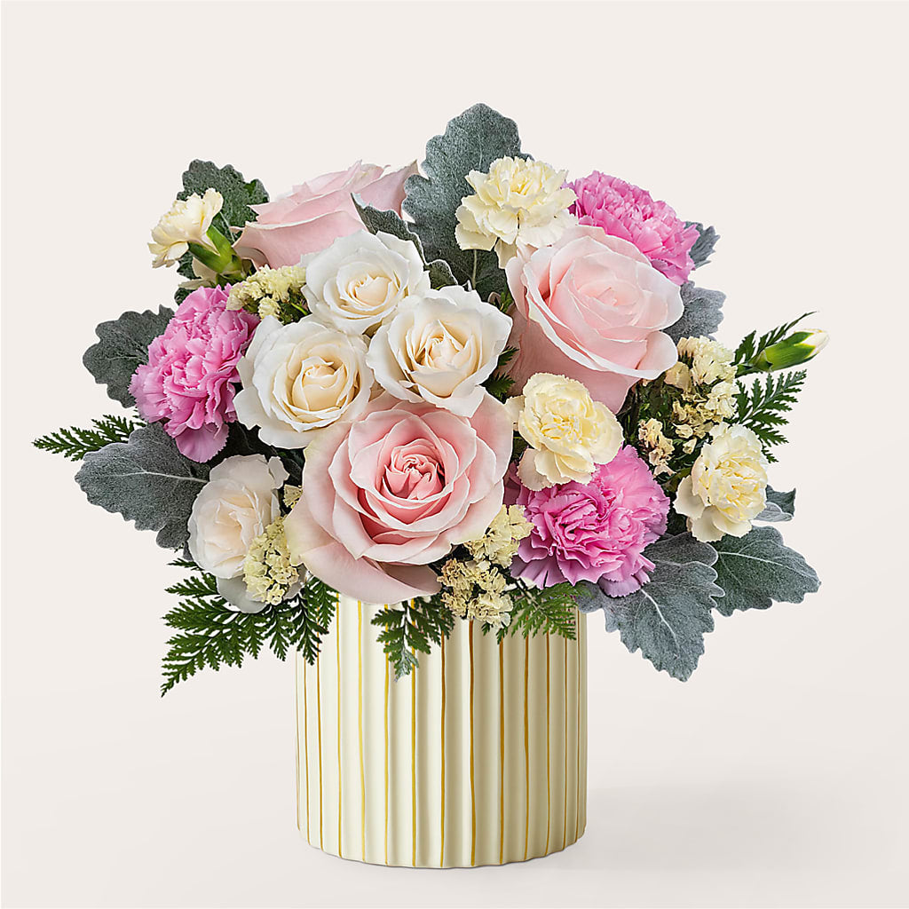 Blissful Moments Bouquet with Ivory Vase – CRALL'S MONONGAHELA FLORAL & GIFT, Monongahela PA