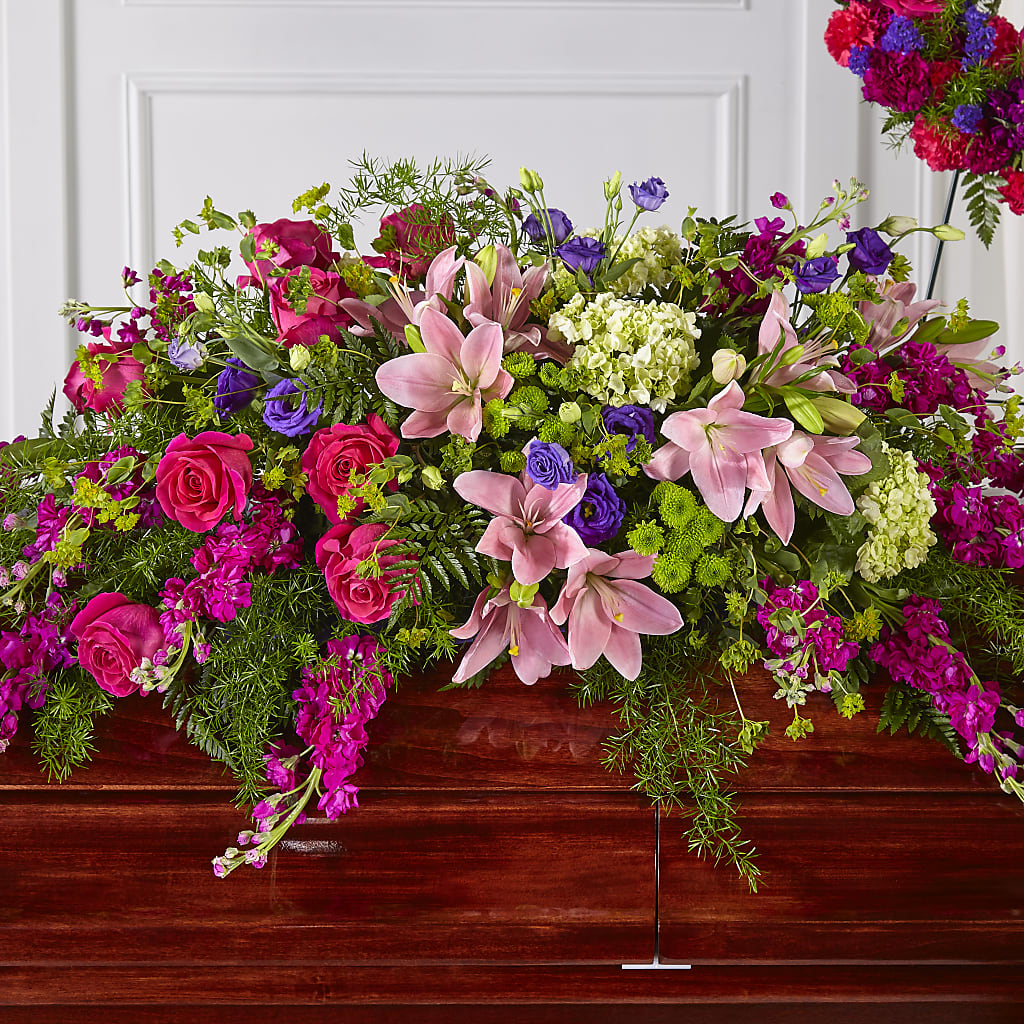 Radiant Tribute Casket Spray – CRALL'S MONONGAHELA FLORAL & GIFT, Monongahela PA