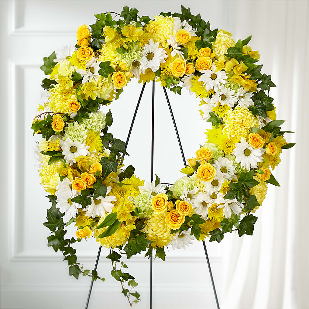 Golden Remembrance Wreath – CRALL'S MONONGAHELA FLORAL & GIFT, Monongahela PA