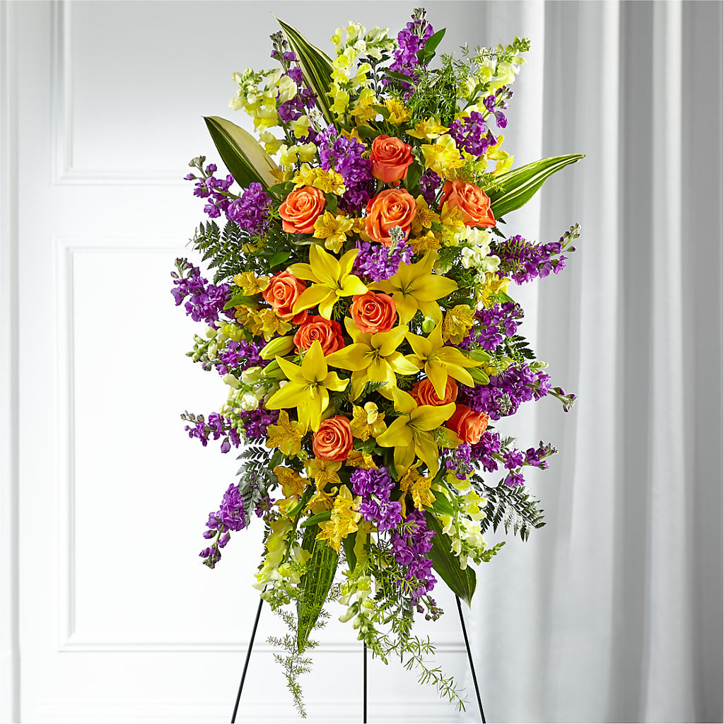 Thoughtful Prayers Standing Spray – CRALL'S MONONGAHELA FLORAL & GIFT, Monongahela PA