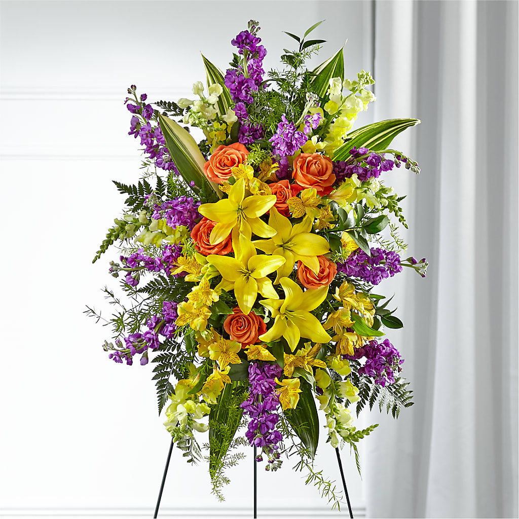 Thoughtful Prayers Standing Spray – CRALL'S MONONGAHELA FLORAL & GIFT, Monongahela PA