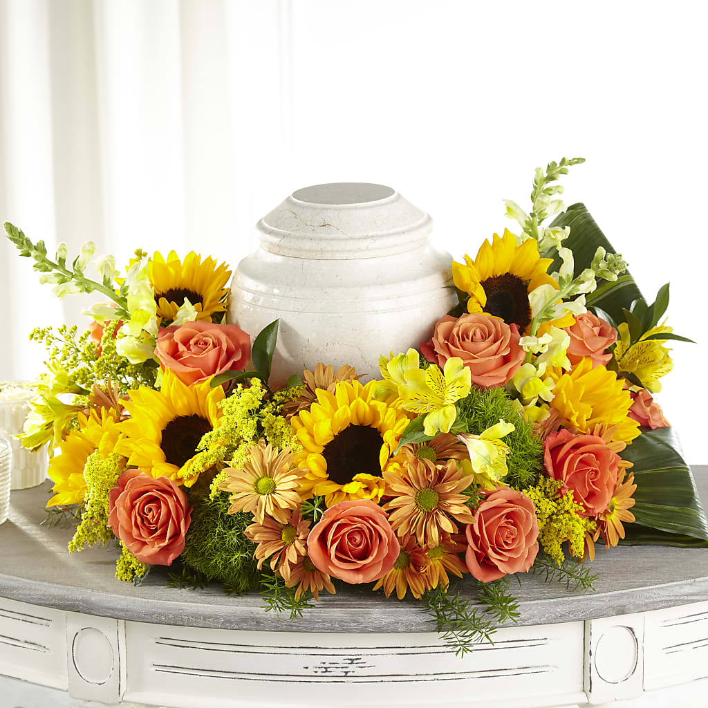 Faithful Sunflower Cremation Adornment – CRALL'S MONONGAHELA FLORAL & GIFT, Monongahela PA