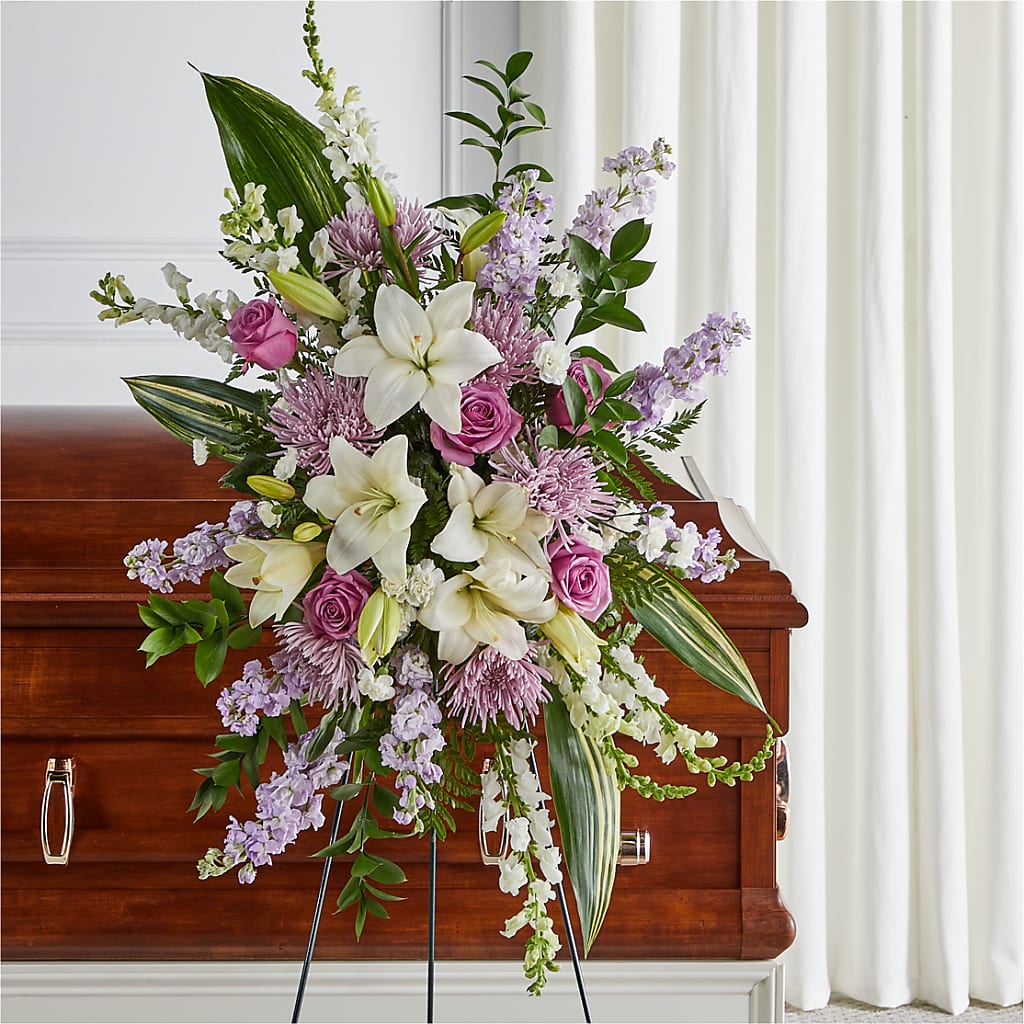 Grateful Hearts Standing Spray – CRALL'S MONONGAHELA FLORAL & GIFT, Monongahela PA