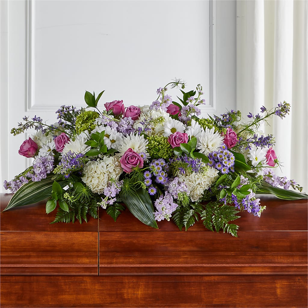 Meadows of Serenity Casket Spray – CRALL'S MONONGAHELA FLORAL & GIFT, Monongahela PA
