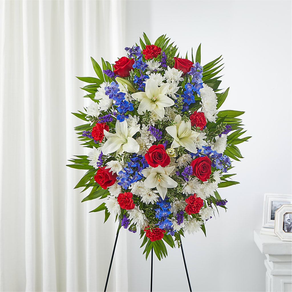 Cherished Service Standing Spray – CRALL'S MONONGAHELA FLORAL & GIFT, Monongahela PA
