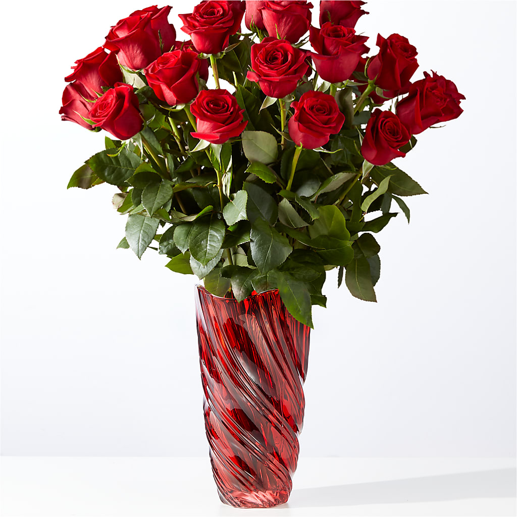 Classic Love Red Rose Bouquet with Luxe Swirl Vase – CRALL'S MONONGAHELA FLORAL & GIFT, Monongahela PA