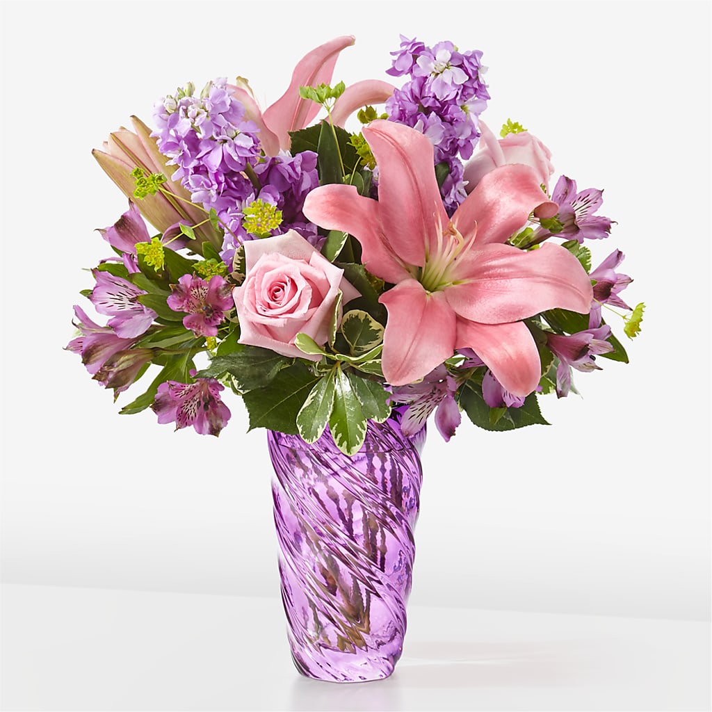 Precious Petals Bouquet with Luxe Swirl Vase – CRALL'S MONONGAHELA FLORAL & GIFT, Monongahela PA