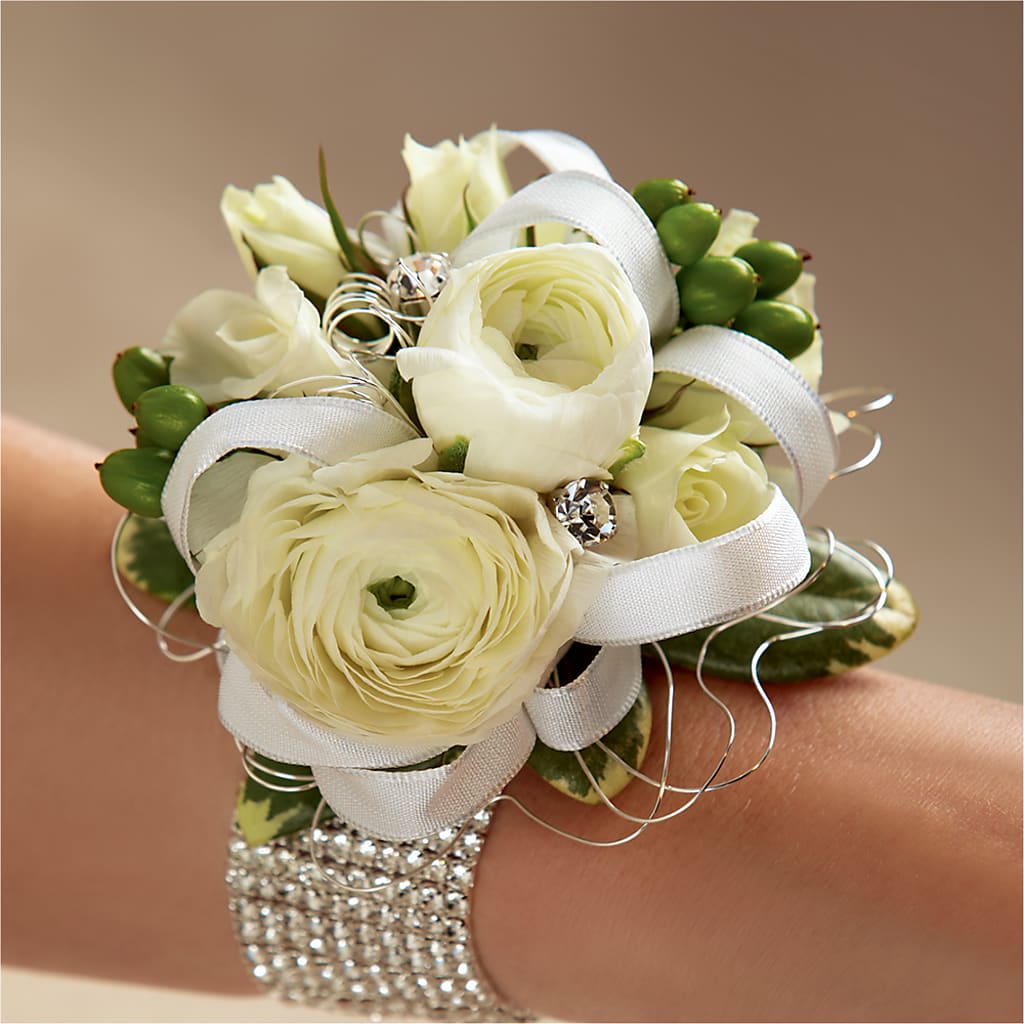 White Wedding Corsage – CRALL'S MONONGAHELA FLORAL & GIFT, Monongahela PA