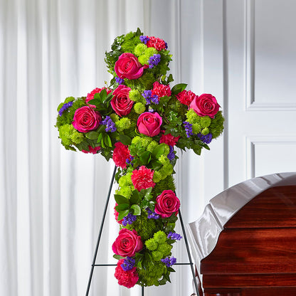 Tribute Rose Floral Cross – CRALL'S MONONGAHELA FLORAL & GIFT, Monongahela PA