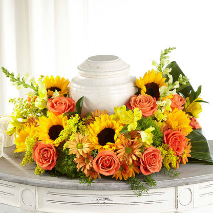 Faithful Sunflower Cremation Adornment – CRALL'S MONONGAHELA FLORAL & GIFT, Monongahela PA